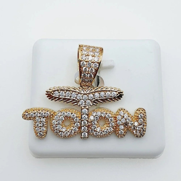 "14K Gold Plated Cubic Zircon Pendant, INUS1BR016 - Picture 6 of 10